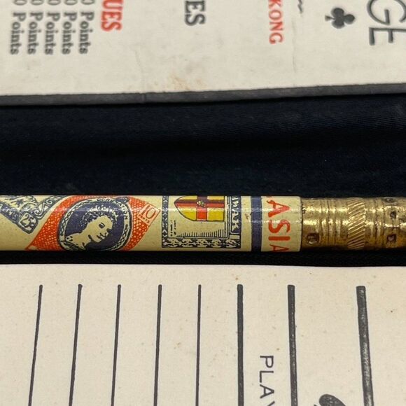 Rare Handmade Silk-Covered Bridge Scoresheets w/ Original Pencil Hong Ko… - Picture 7 of 12